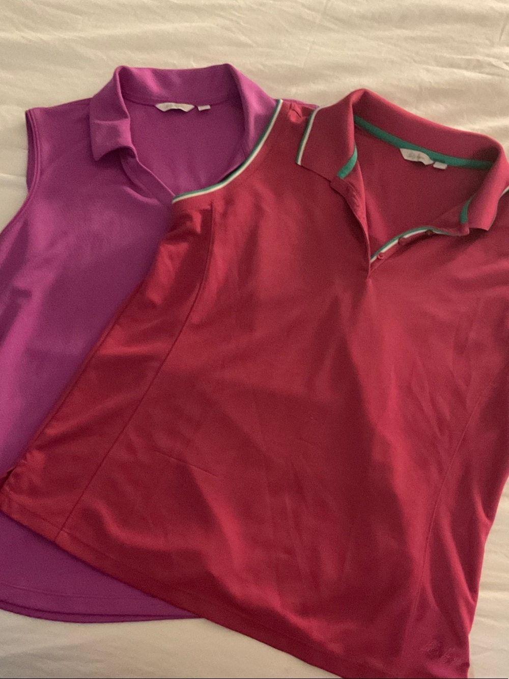 2 Lady Hagen Sleeveless Golf Tanks - Fuchsia & Raspberry